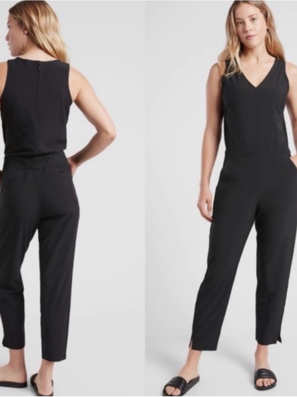 Athleta Black Brooklyn V-Neck  Jumpsuit